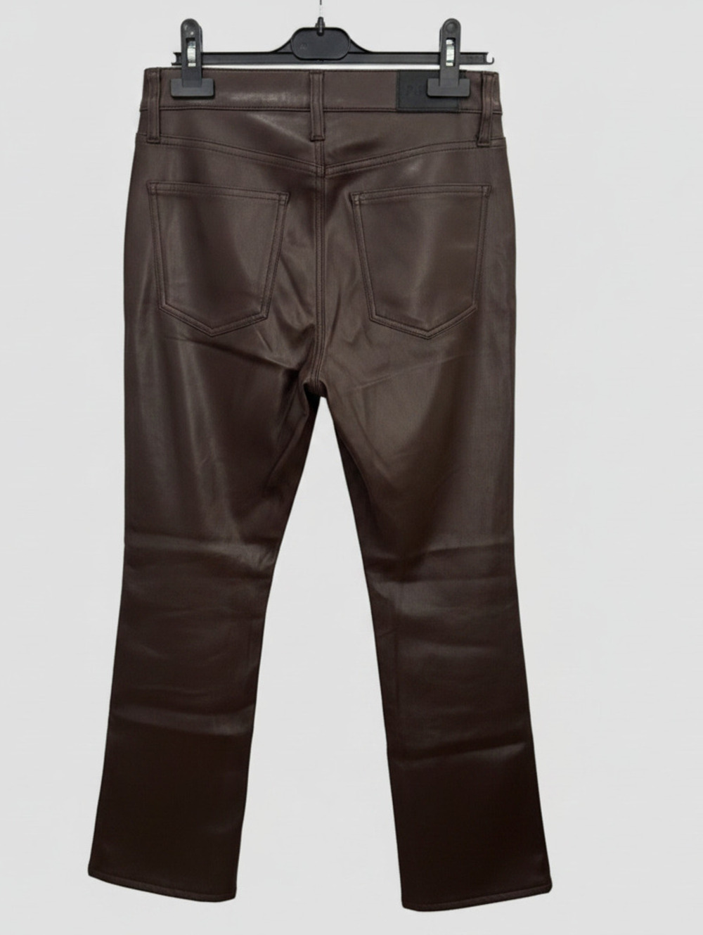 PISTOLA Lennon High Rise Cropped Bootcut Pant Vegan Faux Leather Size 26 Brown - Picture 3 of 5